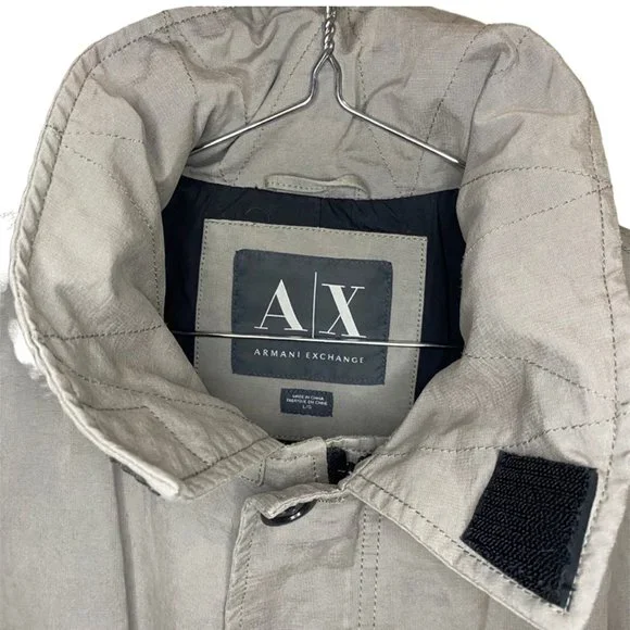 NWOT ARMANI EXCHANGE GRAY HOODED COAT - LARGE - Picture 2 of 7